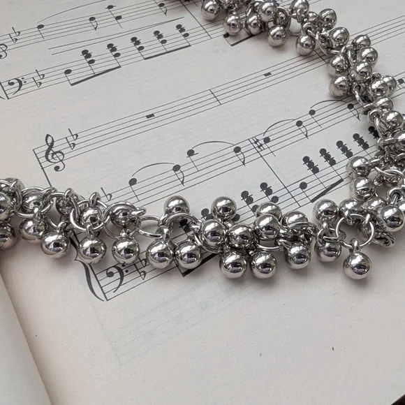 Silvertone Beaded Chain Necklace - Women's Jewelry - Picture 9 of 11